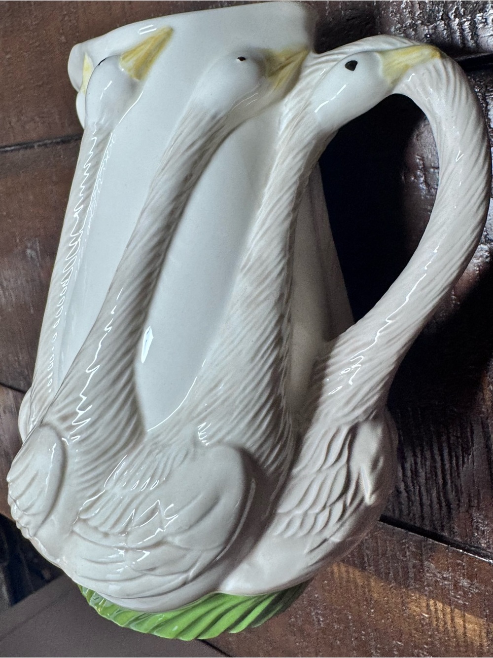 White Ceramic Geese Pitcher - Farmhouse Cottage core Decor - Picture 12 of 15